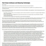 Point and Continuous Level Measurement in Water and Wastewater Applications