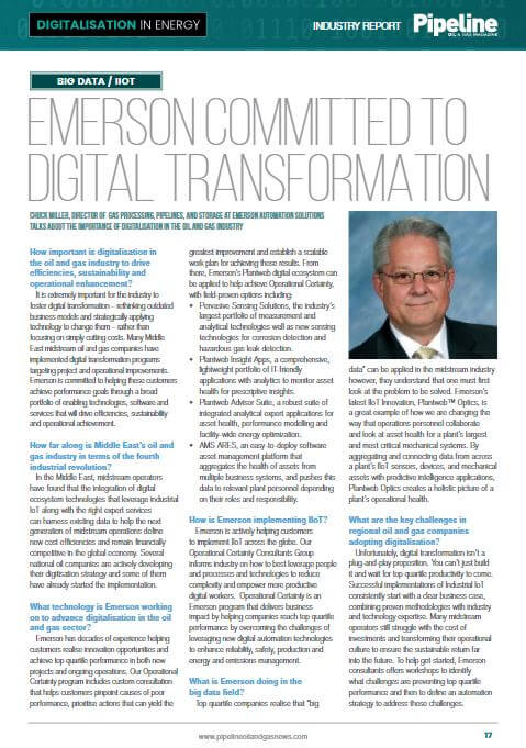 Pipeline Oil & Gas: Emerson Committed to Digital Transformation