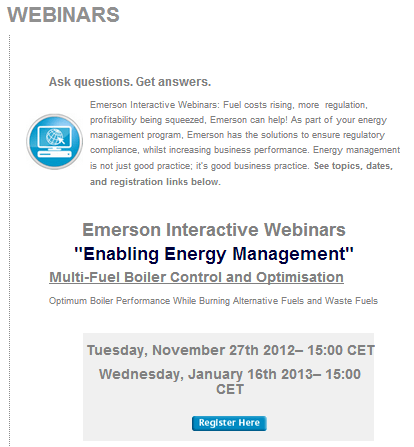 Emerson webinar on energy management