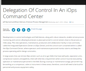 Delegation of Control in Integrated Operations