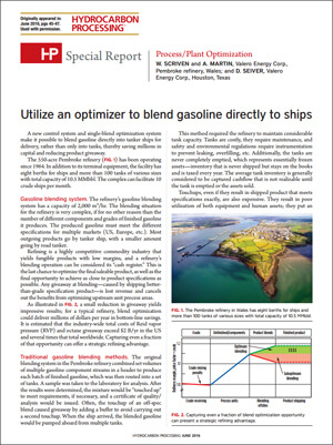 Utilize an optimizer to blend gasoline directly to ships