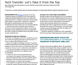 Efficient Technology Transfer across Life Sciences Product Development Lifecycle
