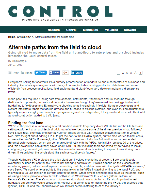 ControlGlobal.com: Alternate paths from the field to cloud