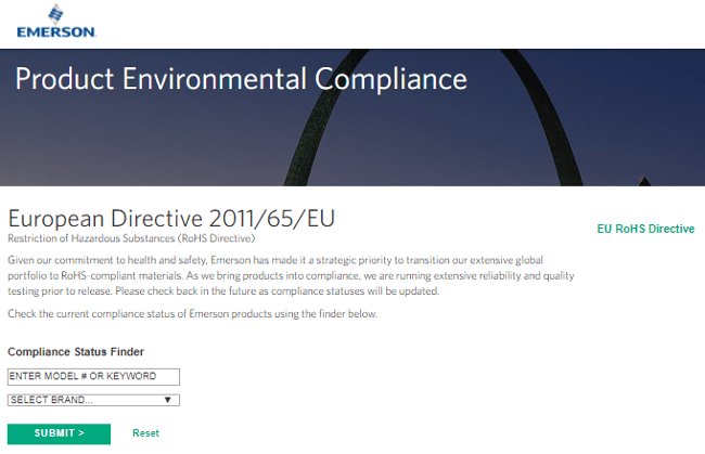 Emerson Product Environmental Compliance