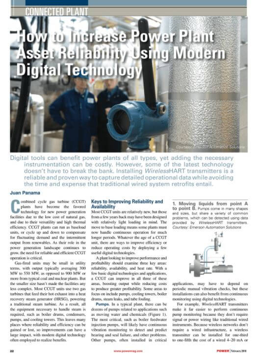 Power: How to Increase Power Plant Asset Reliability Using Modern Digital Technology