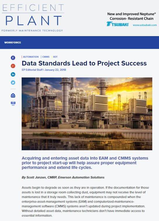 Efficient Plant: Data Standards Lead to Project Success