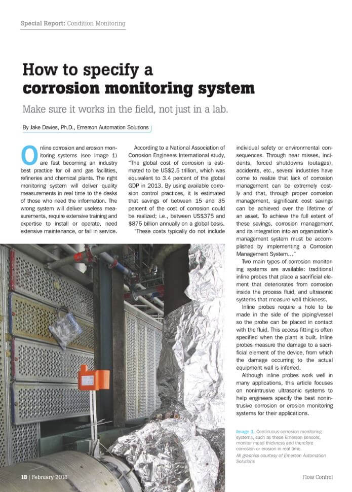 Flow Control: How to Specify a Corrosion Monitoring System