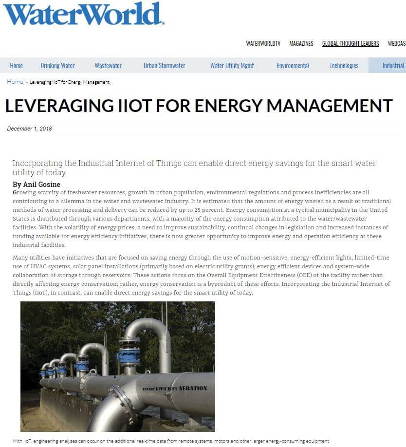 WaterWorld: Leveraging IIoT for Energy Management, 