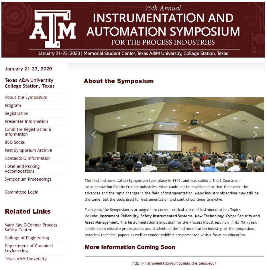 Instrumentation and Automation Symposium for the Process Industries