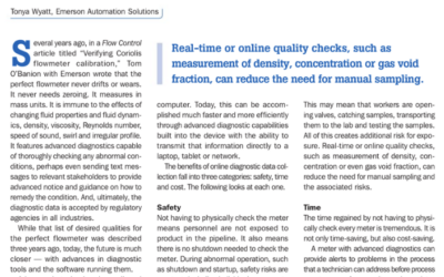 Improving Performance with Flowmeter Diagnostics