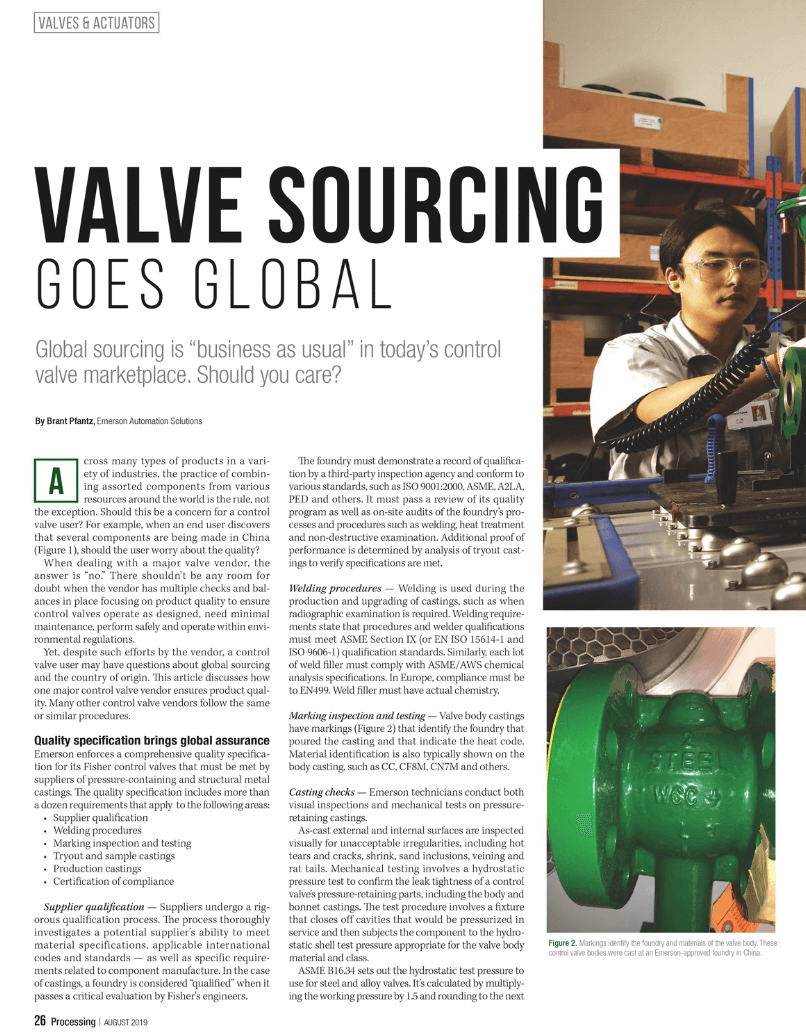 Processing magazine: Valve Sourcing Goes Global
