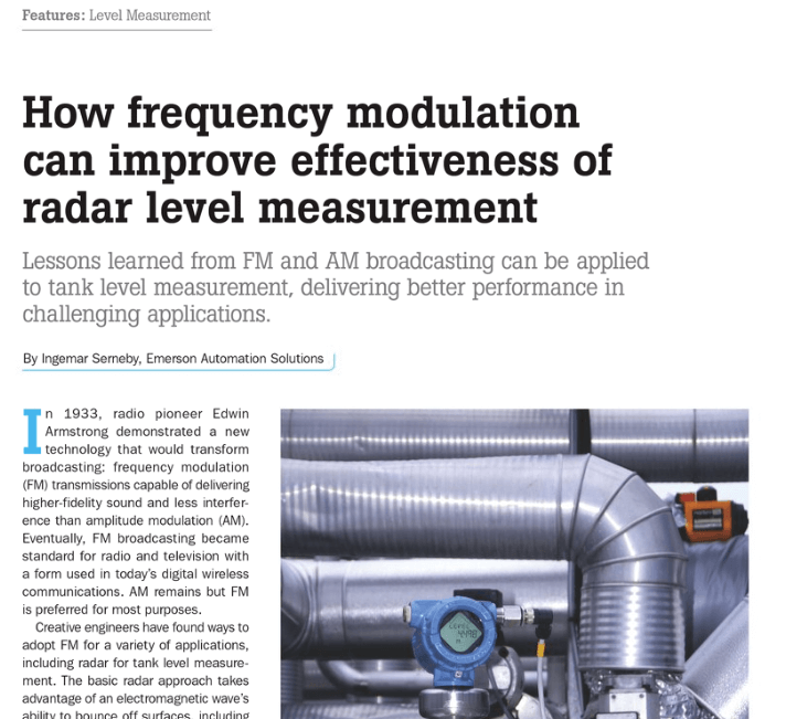 Frequency Modulation for Improved Radar Level Measurement