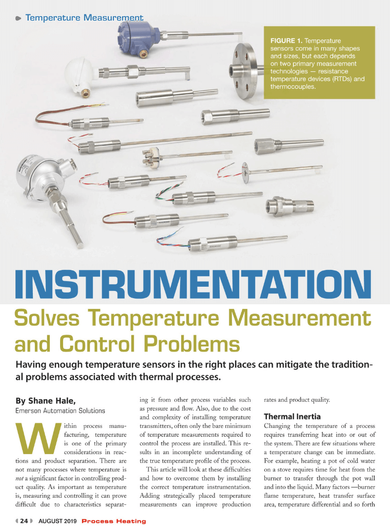Process Heating: Instrumentation Solves Temperature Measurement and Control Problems