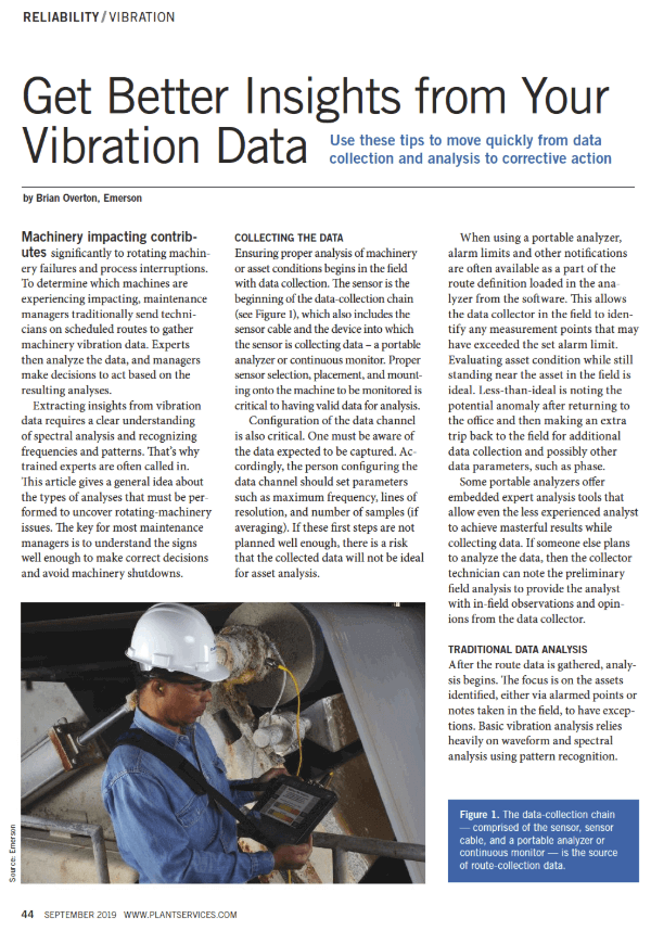 Plant Engineering: Get better insights from your vibration data
