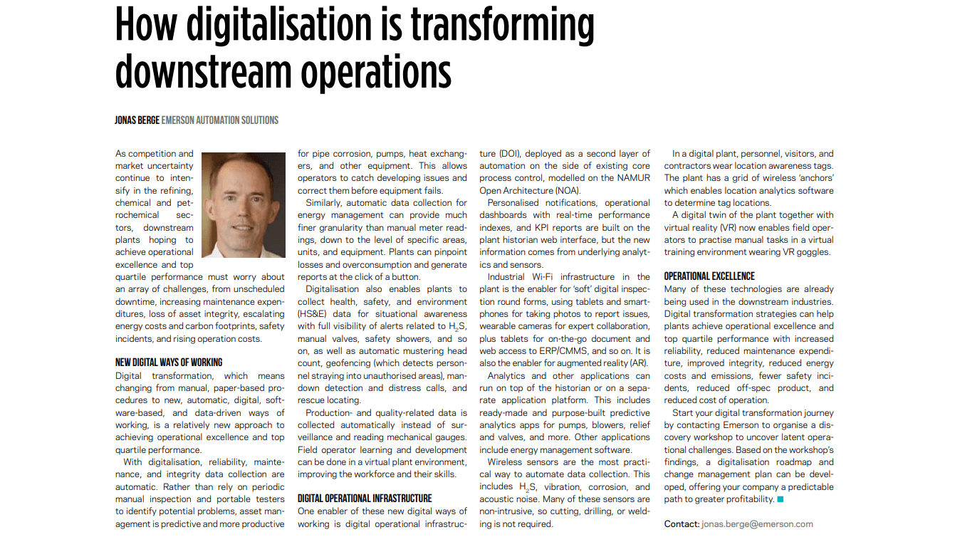 PTQ - How digitalisation is transforming downstream operations