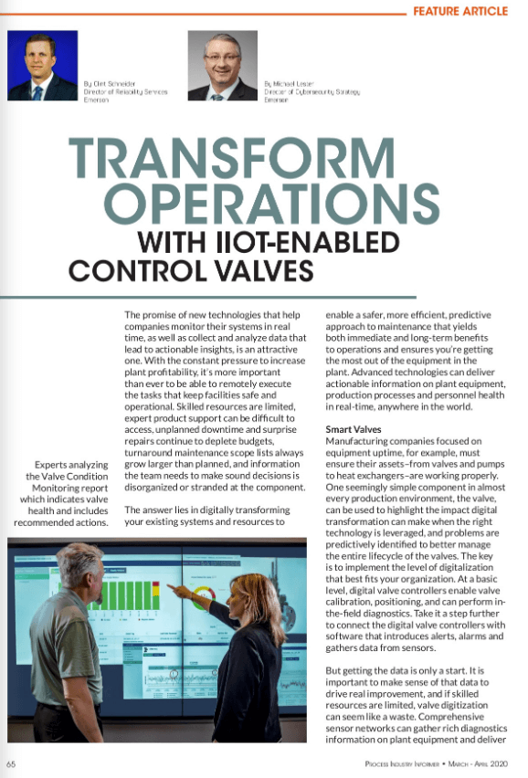 Process Industry Informer: Transform Operations with IIoT-enabled Control Valves