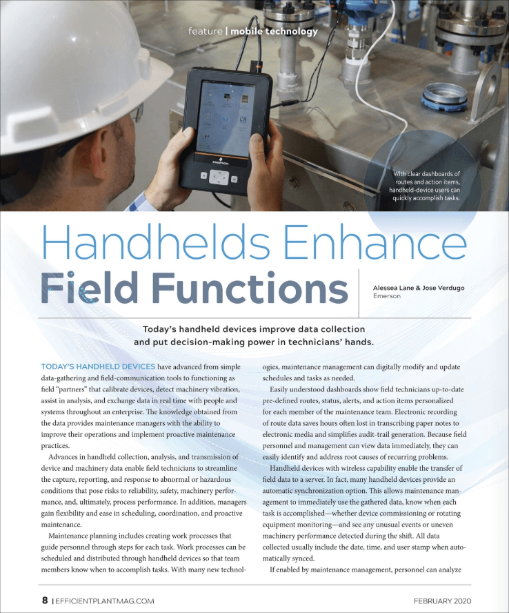 Efficient Plant: Handhelds Enhance Field Functions