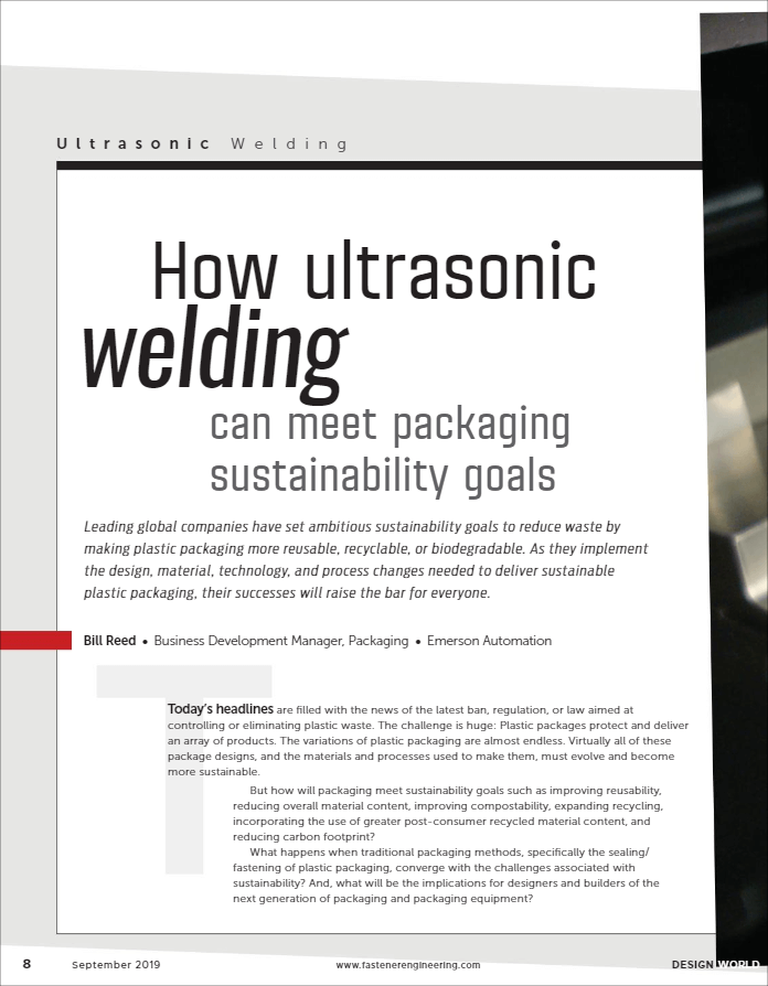Fastener Engineering: How ultrasonic welding can meet packaging sustainability goals