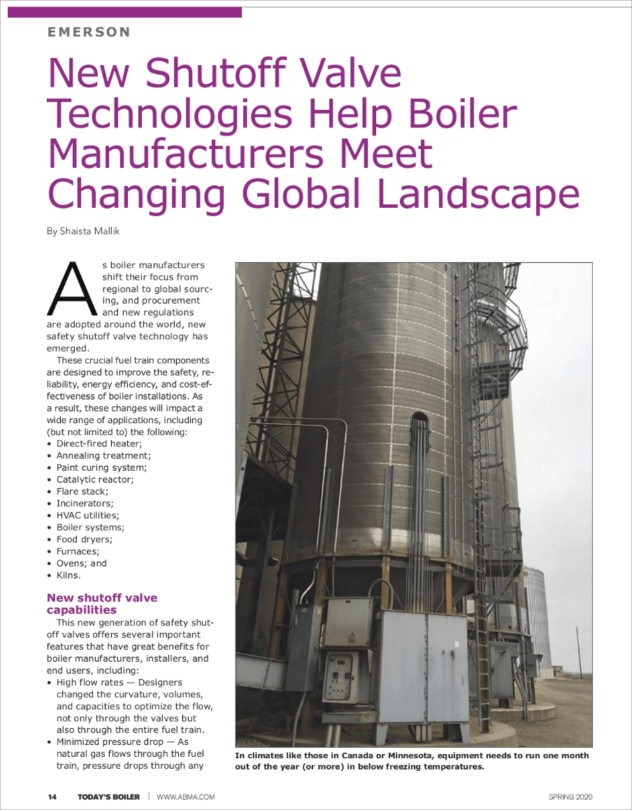 Today’s Boiler: New Shutoff Valve Technologies Help Boiler Manufacturers Meet Changing Global Landscape