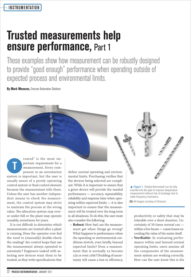 Process Instrumentation: Trusted measurements help ensure performance, part 1