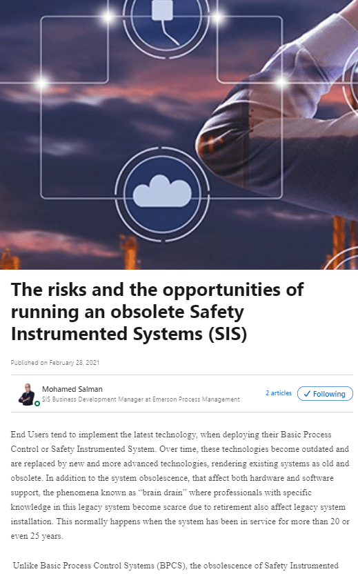 The risks and the opportunities of running an obsolete Safety Instrumented Systems (SIS)