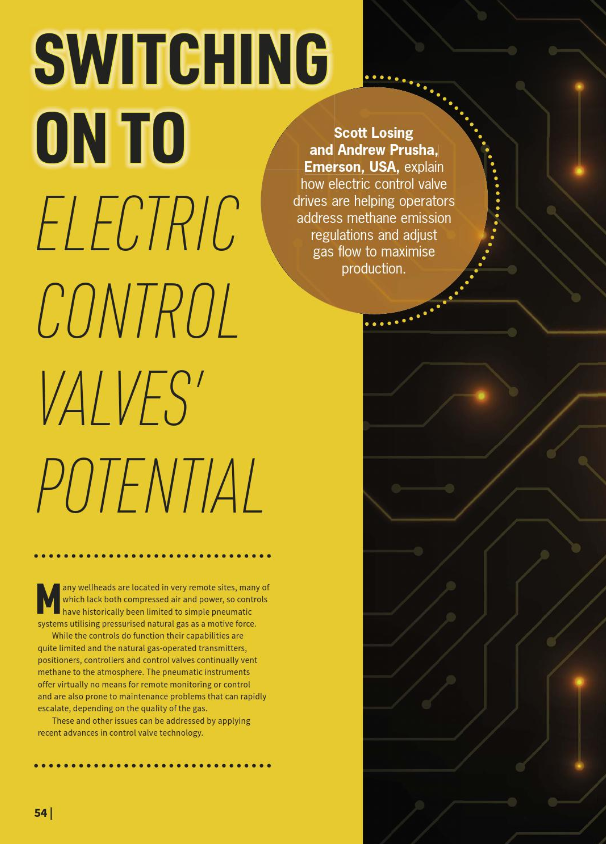 Oilfield Technology: Switching on to Electric Control Valves’ Potential