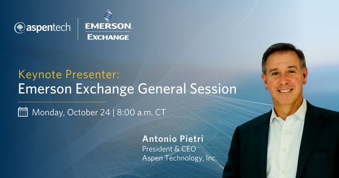 AspenTech President & CEO Antonio Pietri Keynotes at Oct 24-28 Emerson Exchange conference