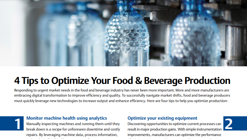 4 Tips to Optimize Your Food & Beverage Production