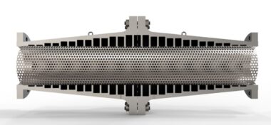 This modal suppressor employs a series of varying sized chambers to generate destructive interference over a range of frequencies, with virtually no pressure drop