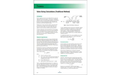 Calculations for Sizing Control Valves