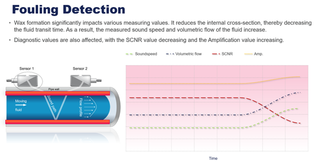 Flexim non-intrusive ultrasonic flow meter fouling detection